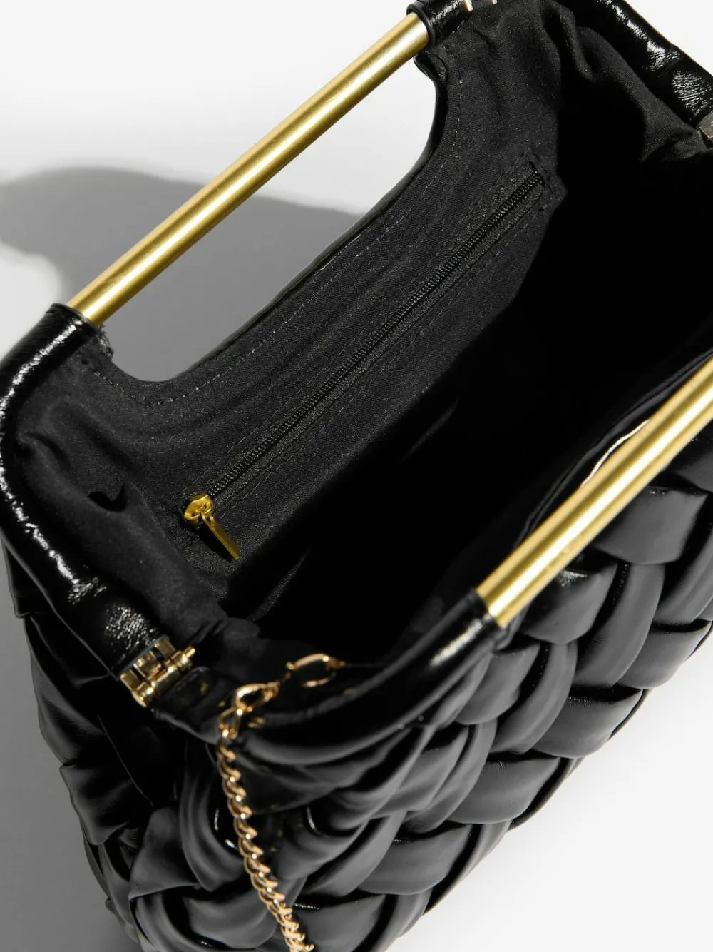 Outlet Lipsy Weave Grab Handle Clutch Bag Black