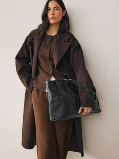 Next Black Weave Shoulder Bag^Women Bags