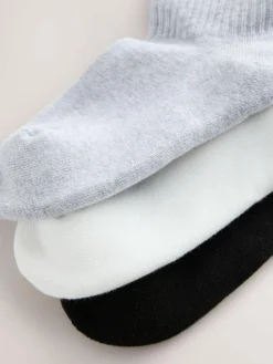 Best Next Black White and Grey 3 Pack Cotton Rich Cushioned Sole Ankle Socks