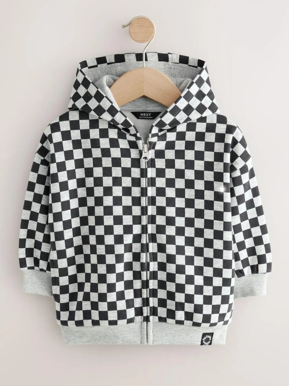Next Black White Checkerboard Zip Through Hoodie (3mths-7yrs)^BOY Sweatshirts & Hoodies|Sweatshirts & Hoodies