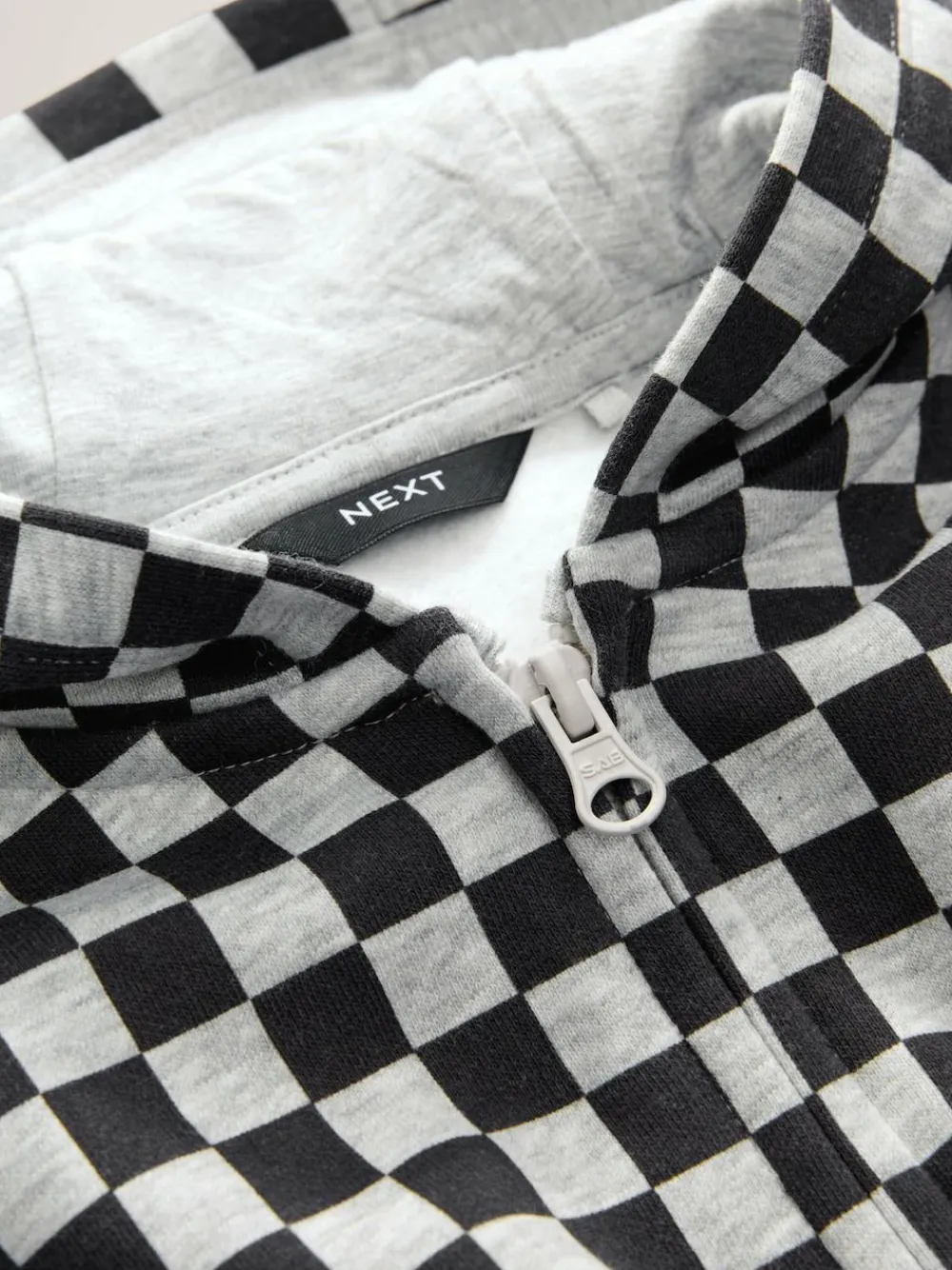 Next Black White Checkerboard Zip Through Hoodie (3mths-7yrs)^BOY Sweatshirts & Hoodies|Sweatshirts & Hoodies
