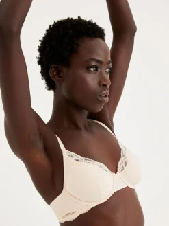 Next Black/ White/Pastel Rose Nude Non Pad Balcony Cotton Blend Ultimate Comfort Bras 3 Pack^Women Bras