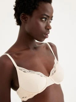 Next Black/ White/Pastel Rose Nude Non Pad Balcony Cotton Blend Ultimate Comfort Bras 3 Pack^Women Bras