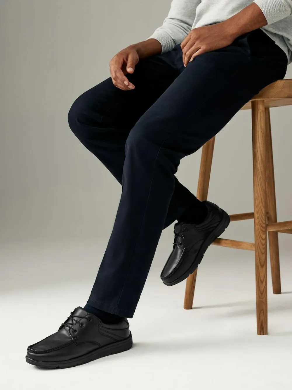 Outlet Next Black Wide Fit Apron Lace Up Shoes