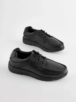 Outlet Next Black Wide Fit Apron Lace Up Shoes