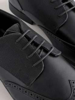 Next Wide Fit Brogue Shoes Black