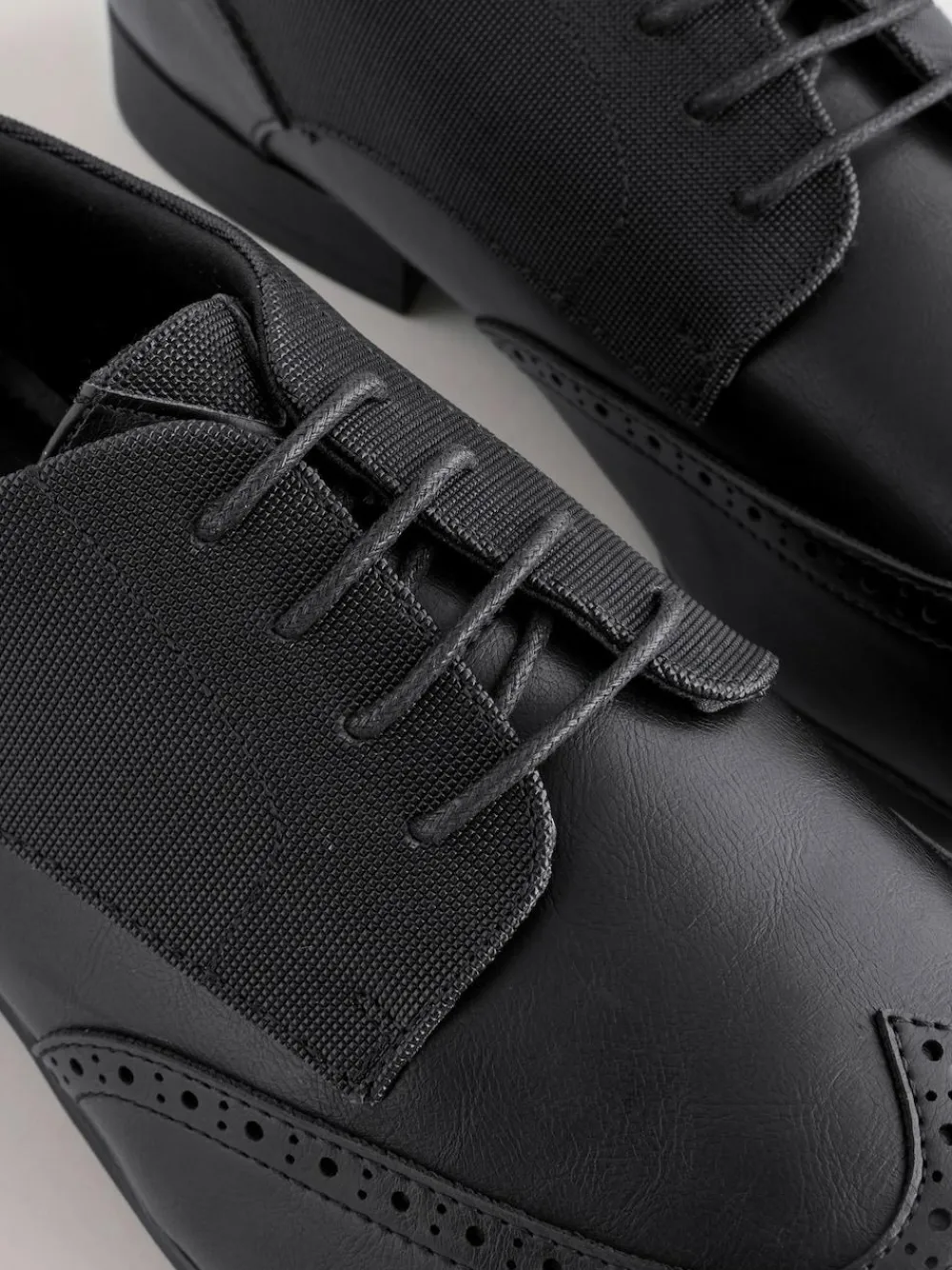 Next Wide Fit Brogue Shoes Black