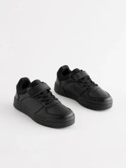 Next Black Wide Fit (G) 1 Strap Elastic Lace School Trainers^BOY Sneakers|Sneakers