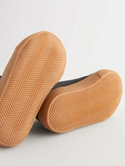 Online Next Wide Fit (G) Elastic Lace Touch Fastening Chevron Boots Black