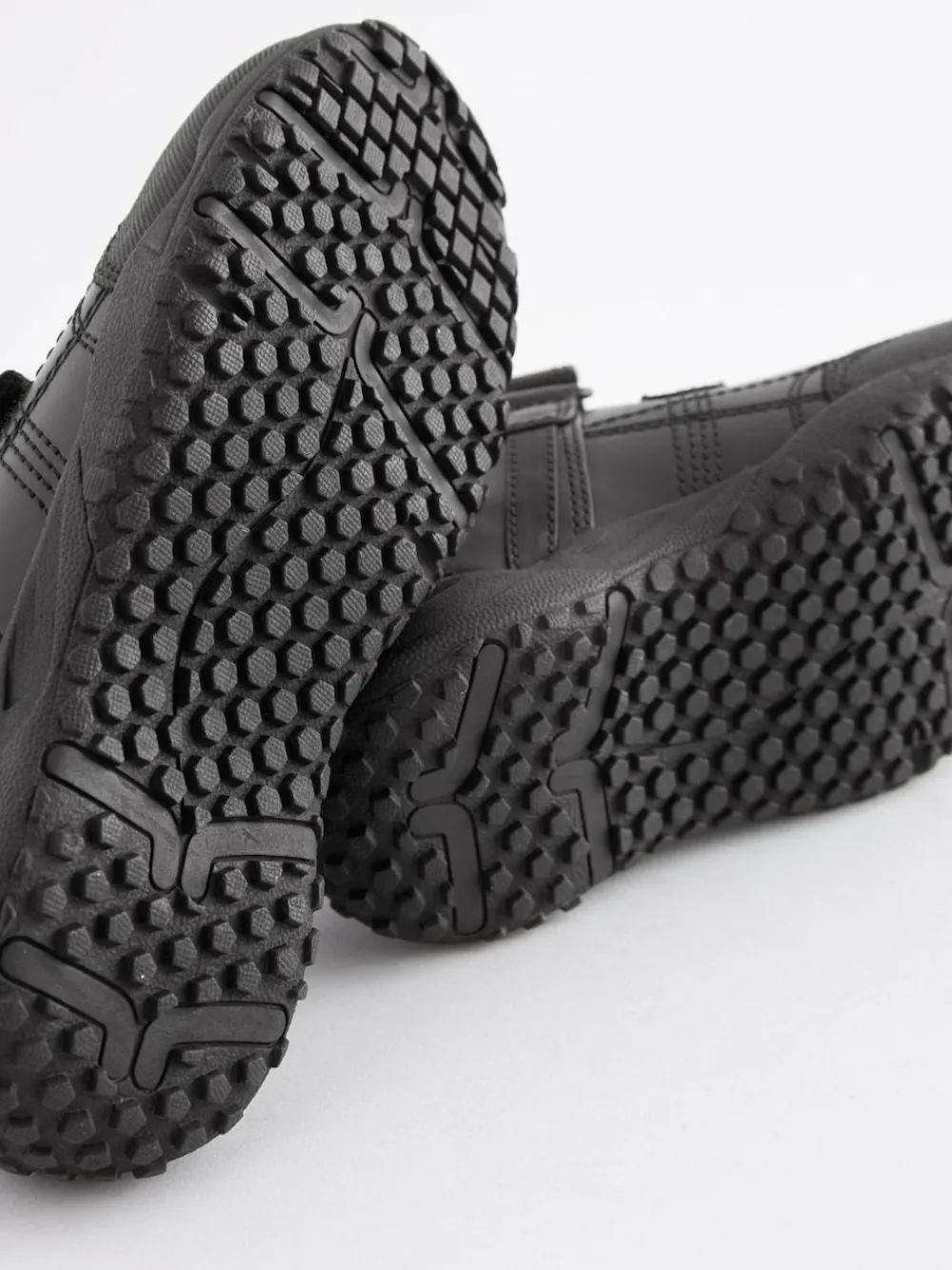 Sale Next Black Wide Fit (G) Leather Touch Fastening School Shoes