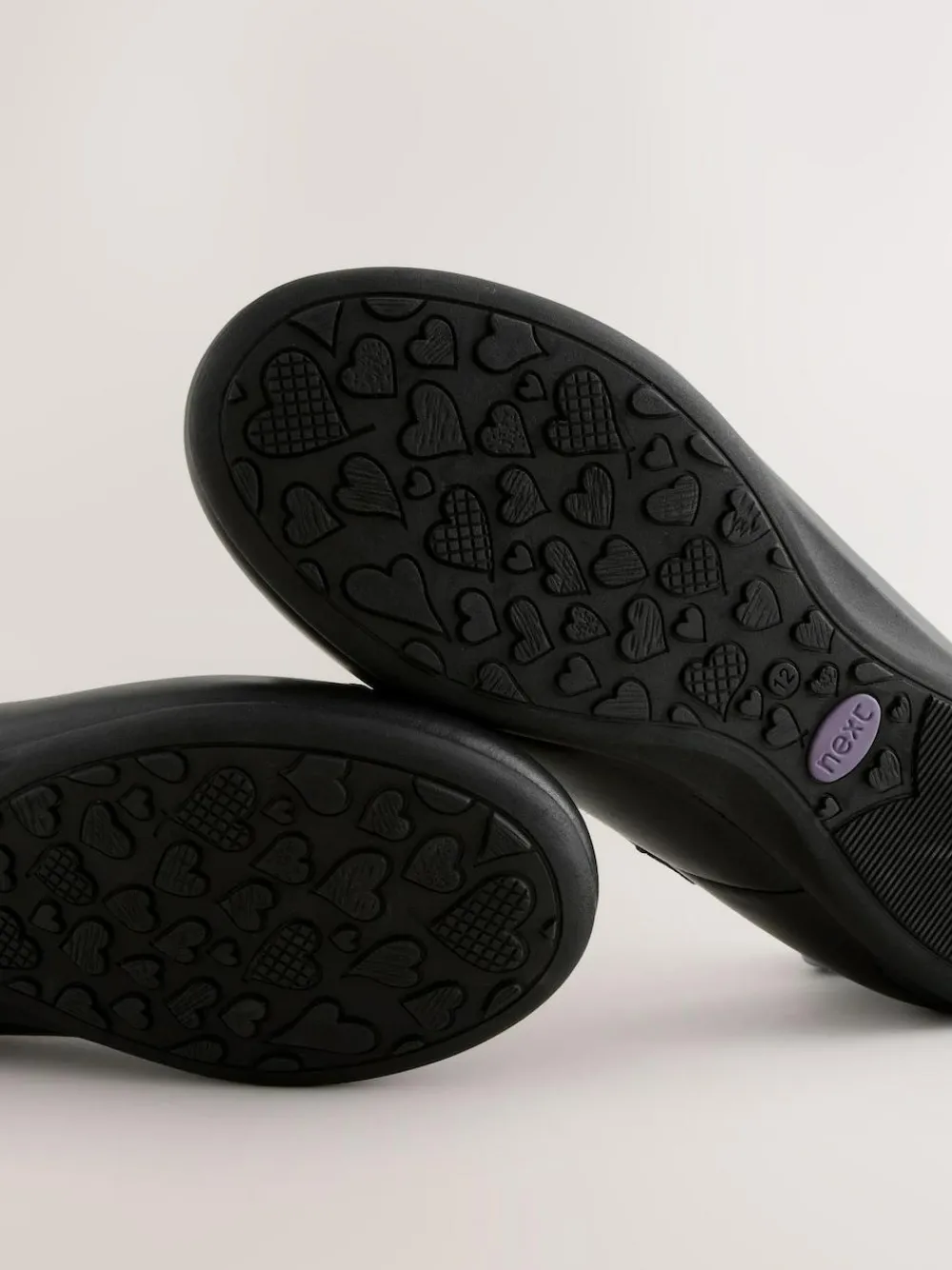 Next Wide Fit (G) Leather Ballerina School Shoes Black