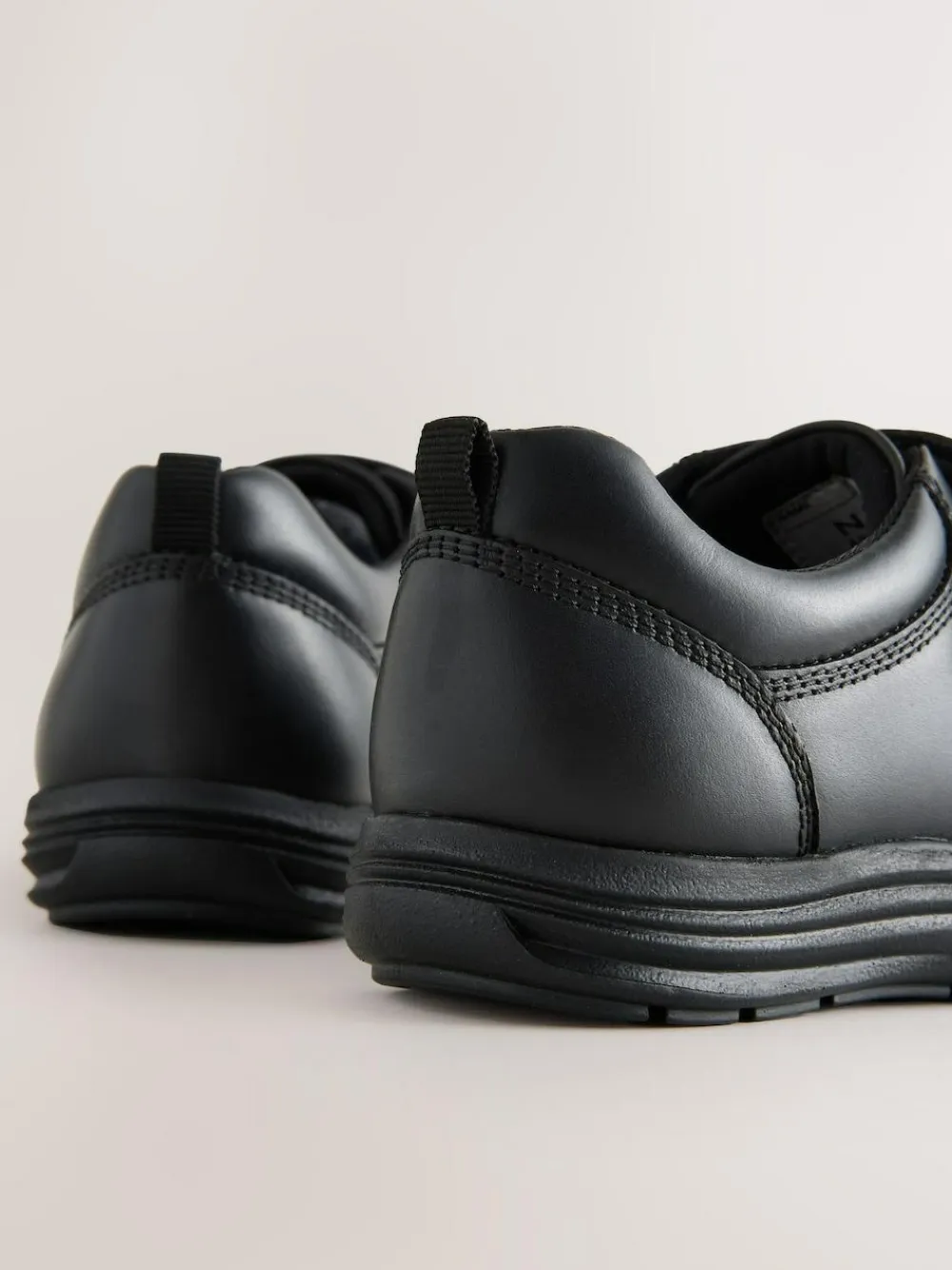 Next Black Wide Fit (G) Leather 1 Strap Touch Fastening School Shoes^BOY School Shoes|Boys Shoes