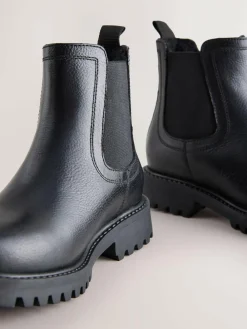Next Wide Fit (G) Leather Warm Lined Chelsea Boots^BOY School Shoes|Boys Shoes