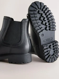 Next Wide Fit (G) Leather Warm Lined Chelsea Boots^BOY School Shoes|Boys Shoes