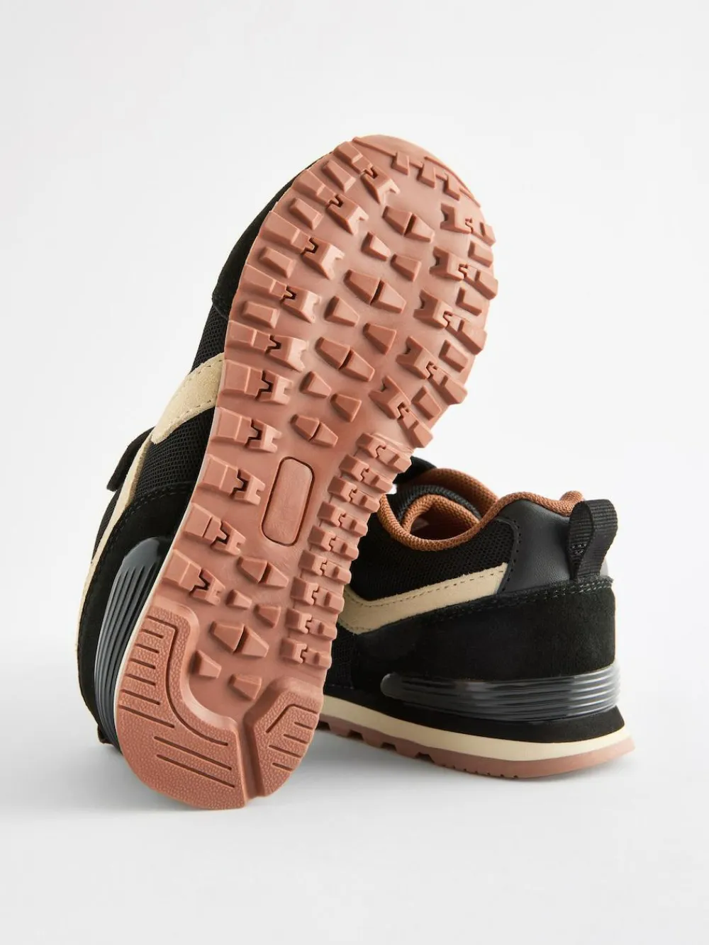 New Next Wide Fit (G) One Strap Elastic Lace Trainers Black