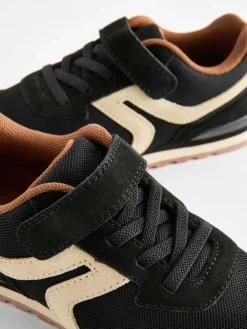 New Next Wide Fit (G) One Strap Elastic Lace Trainers Black