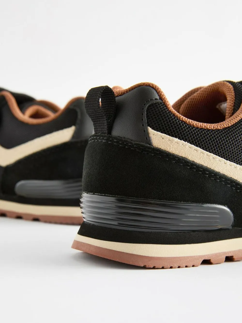 New Next Wide Fit (G) One Strap Elastic Lace Trainers Black