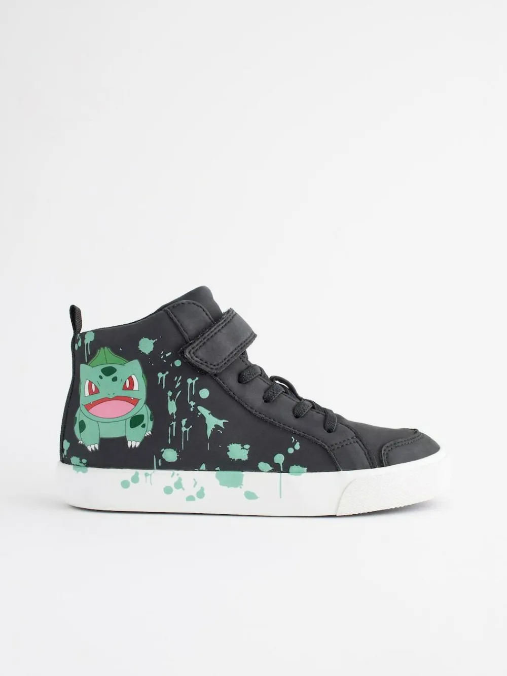Next Black Wide Fit (G) Pokemon Elastic Lace High Top Trainers