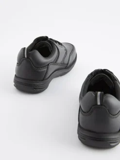 Discount Next Black Wide Fit (G) School Leather Lace-Up Shoes