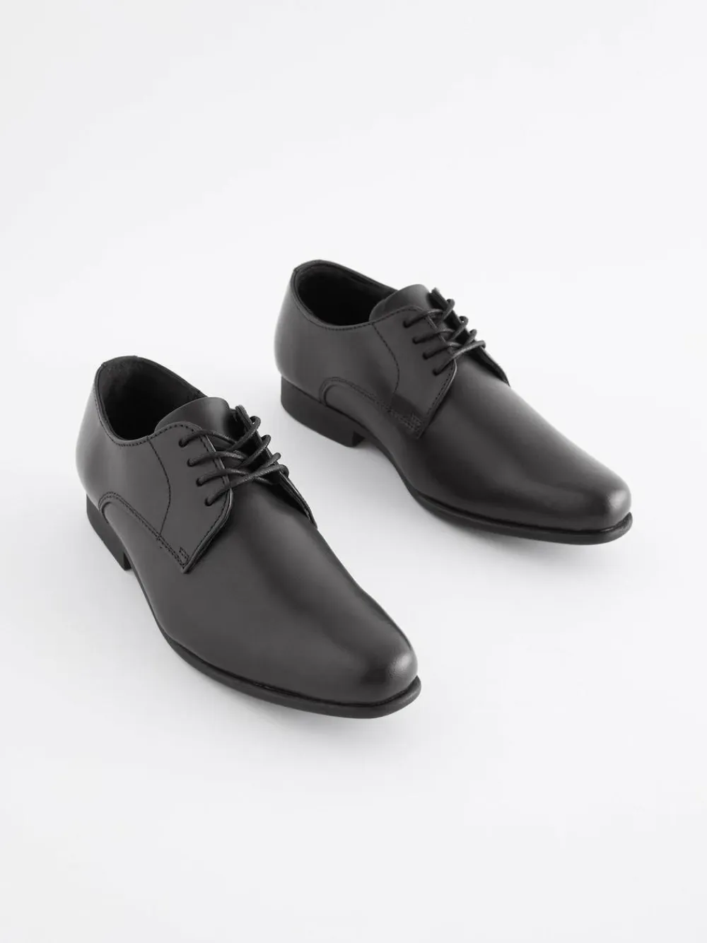 Online Next Black Wide Fit (G) School Leather Lace Up Shoes