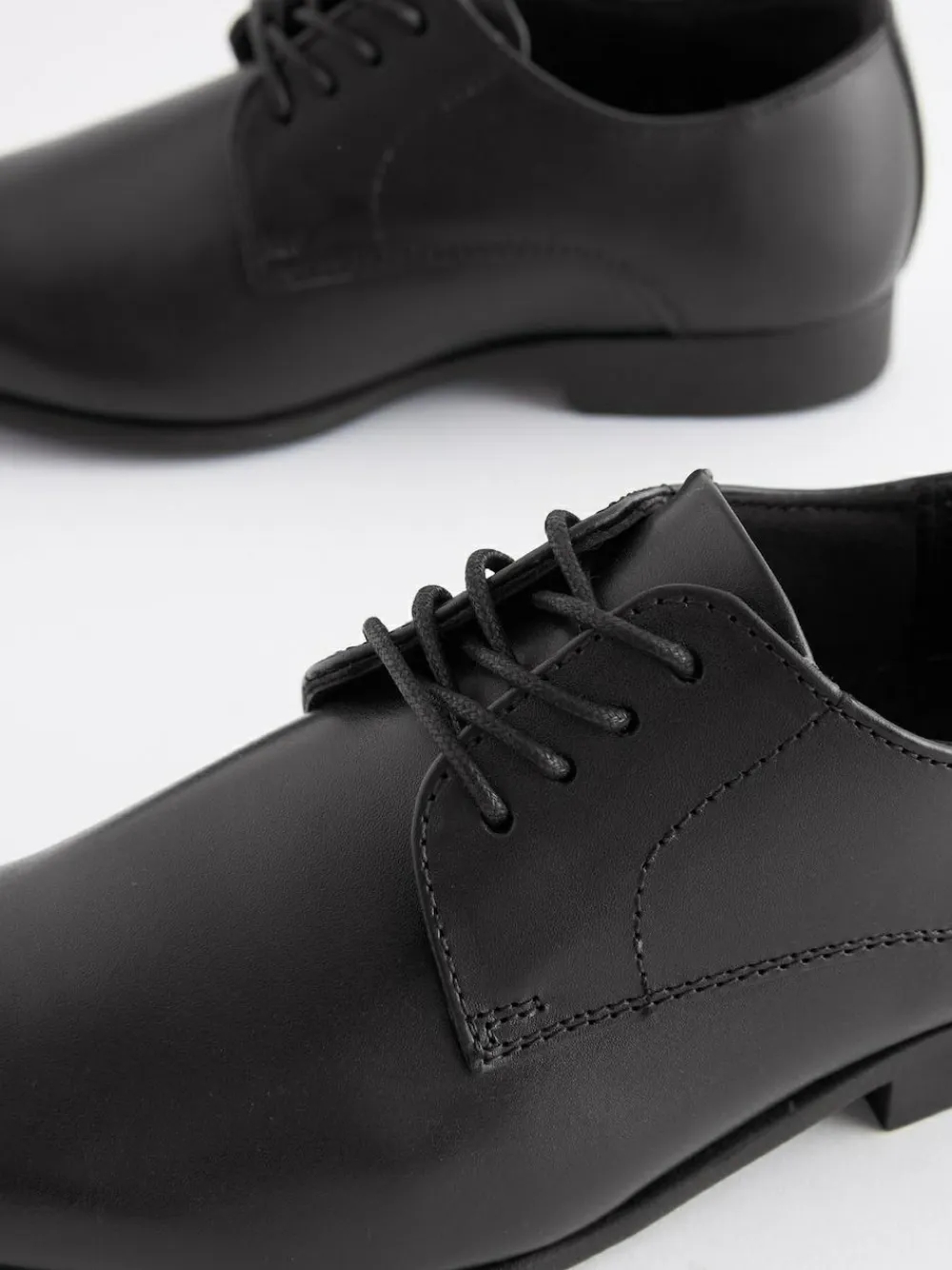 Online Next Black Wide Fit (G) School Leather Lace Up Shoes