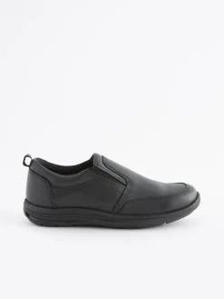 Next Black Wide Fit (G) School Leather Loafers^BOY School Shoes|Boys Shoes