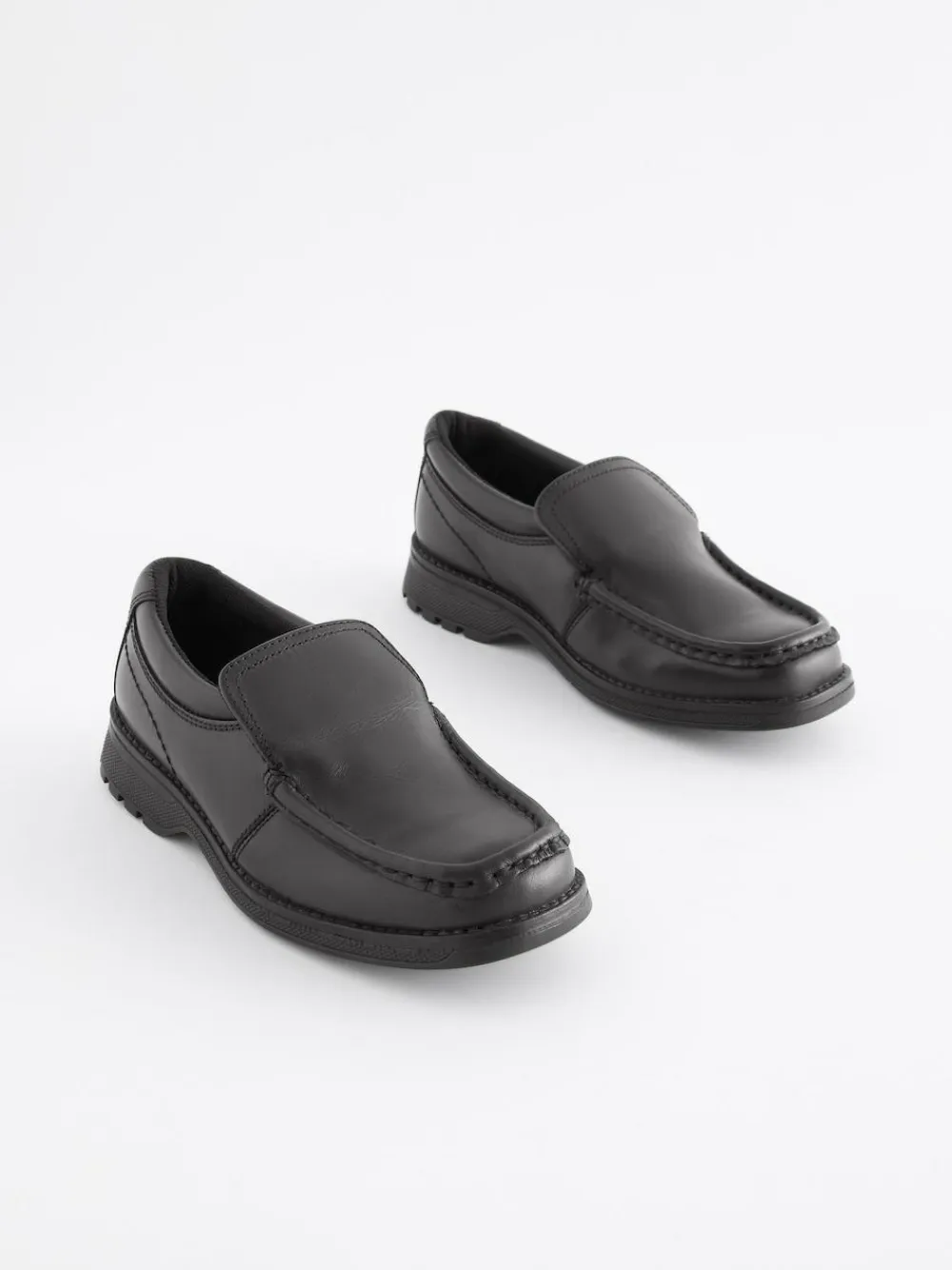 Next Black Wide Fit (G) School Leather Loafer Shoes^BOY Shoes|School Shoes