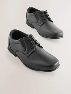 Next Black Wide Fit (G) School Leather Lace-Up Shoes^BOY School Shoes|Boys Shoes