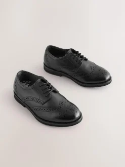 Next Wide Fit (G) Smart Leather Brogue Shoes^BOY School Shoes|Boys Shoes