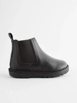 Best Next Wide Fit (G) Warm Lined Leather Chelsea Boots Black