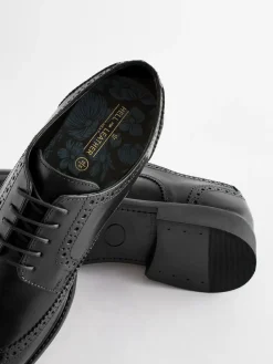 New Next Wide Fit Leather Derby Brogues Black