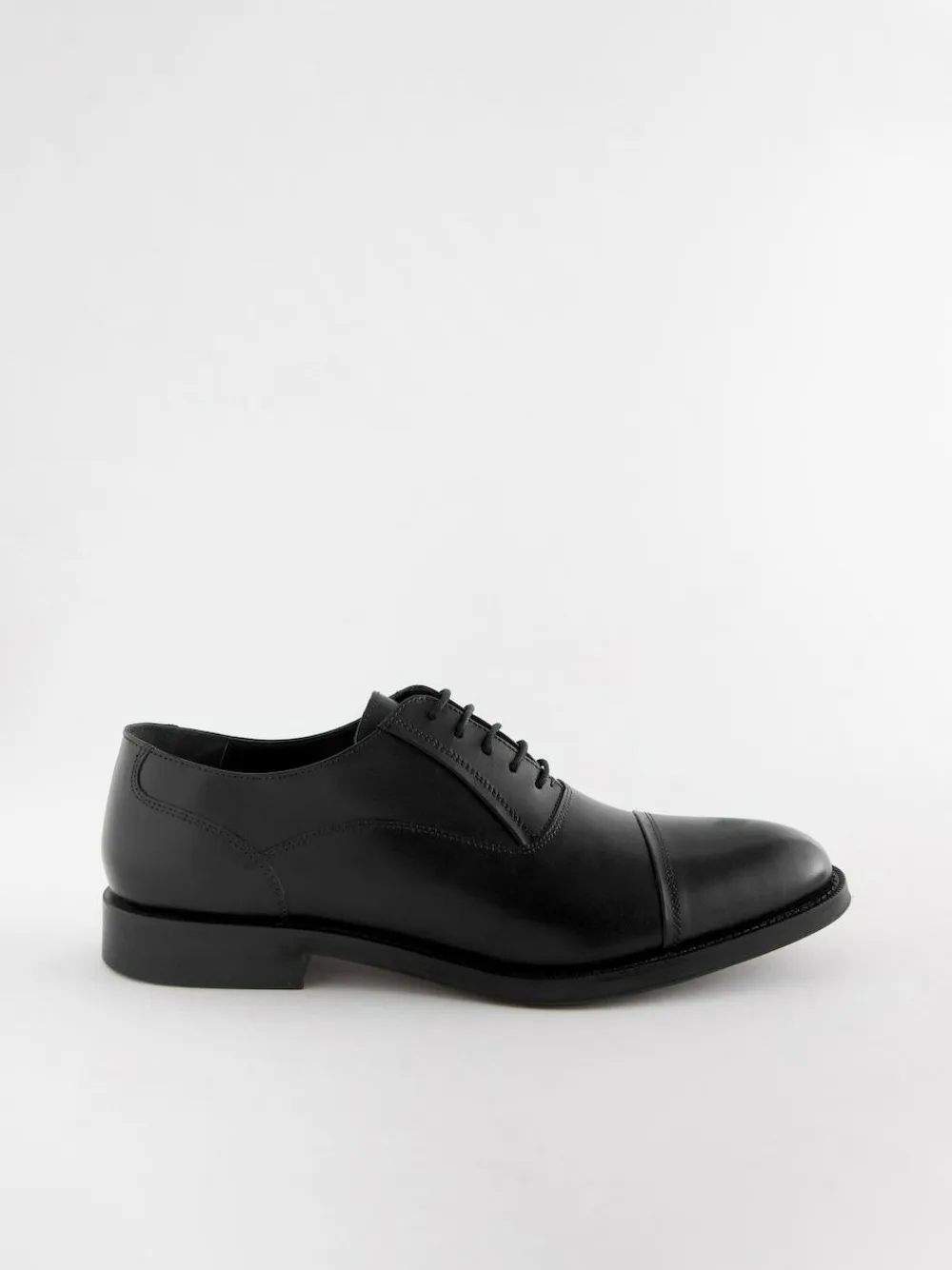Clearance Next Black Wide Fit Leather Oxford Toecap Shoes
