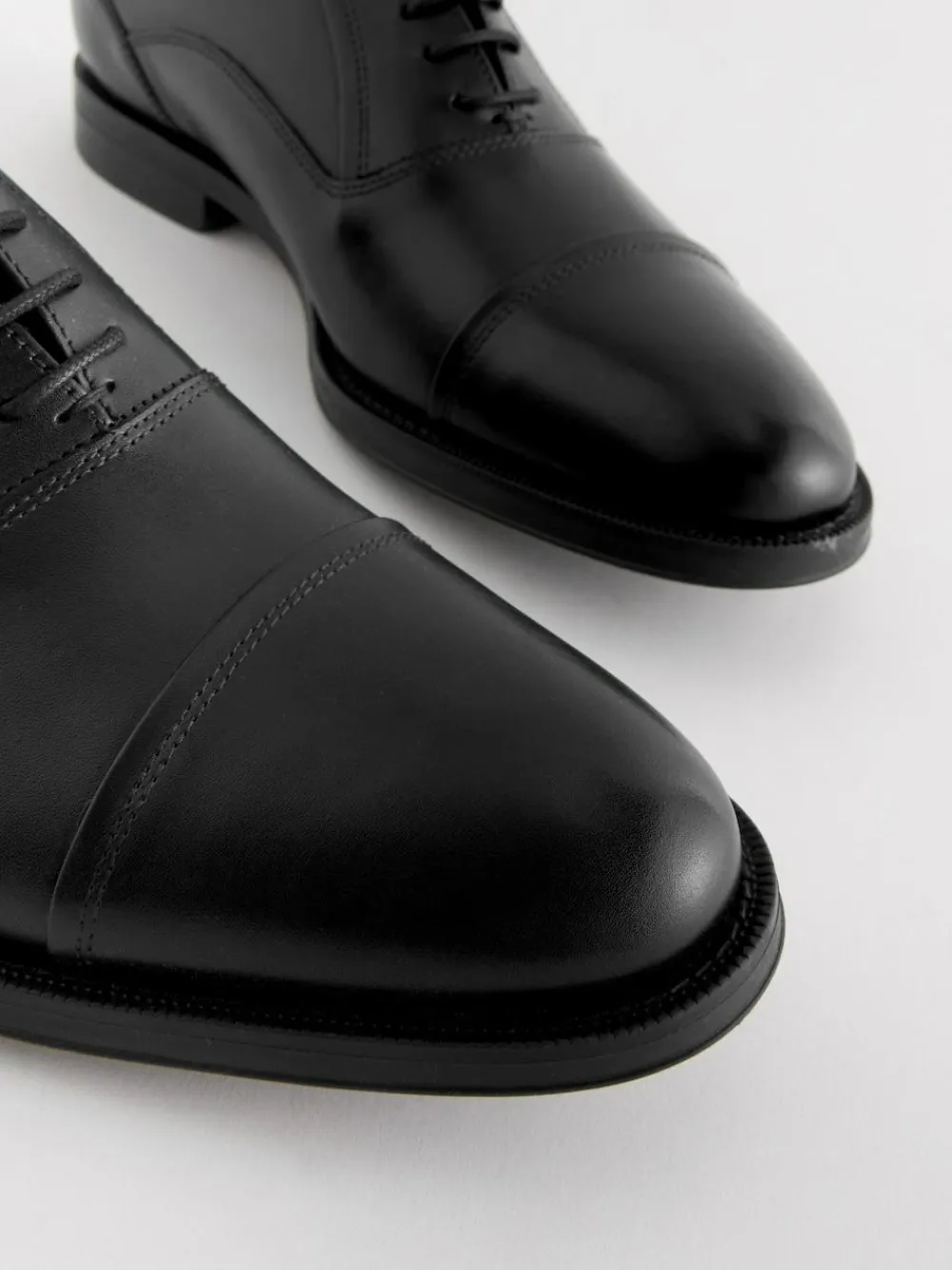 Clearance Next Black Wide Fit Leather Oxford Toecap Shoes
