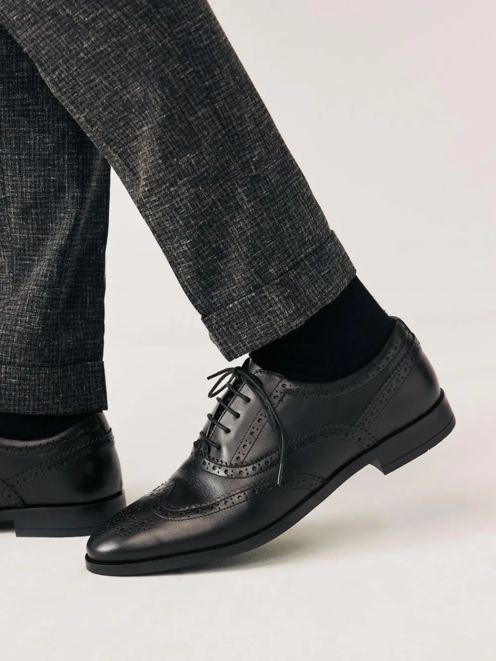 Discount Next Wide Fit Leather Oxford Brogue Shoes Black