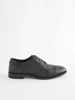 Discount Next Wide Fit Leather Oxford Brogue Shoes Black
