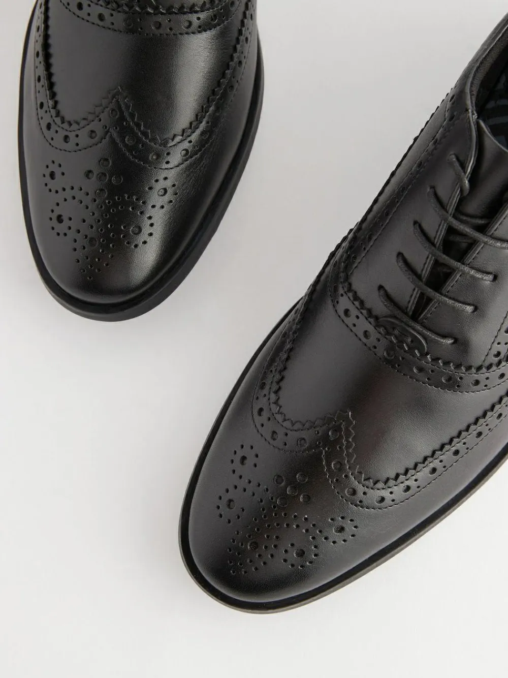 Discount Next Wide Fit Leather Oxford Brogue Shoes Black