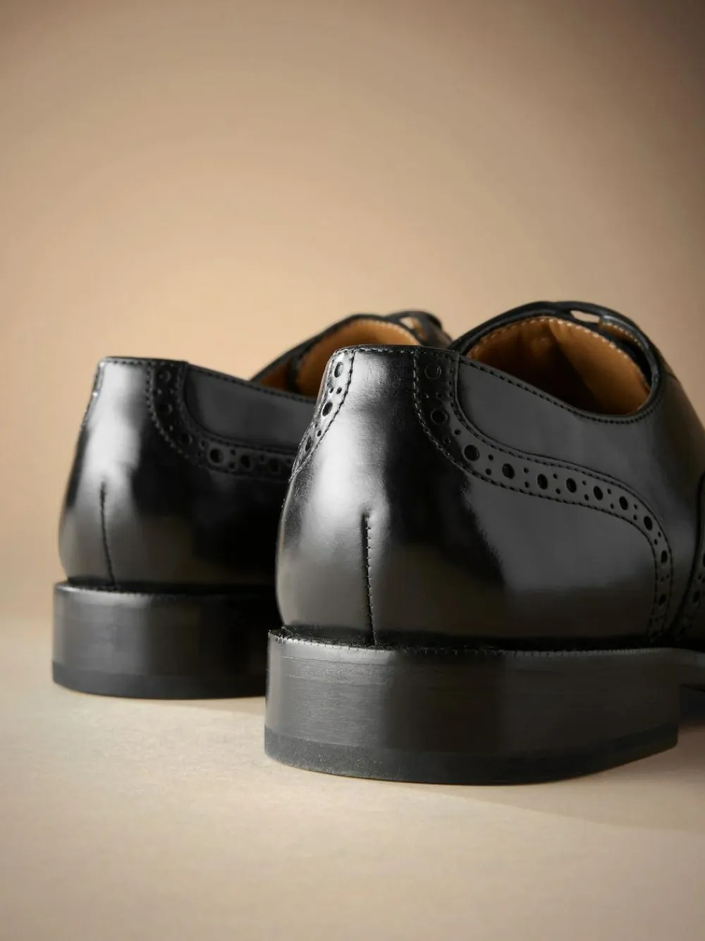 Next Wide Fit Signature Italian Leather Wingcap Brogue Shoes^ Shoes