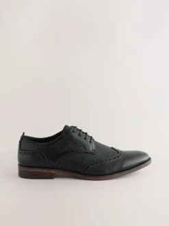 Next Black Wingcap Brogue Shoes^ Shoes