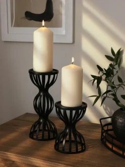 Next Black Wire Pillar Candle Holder^ Candle Holders & Lanterns