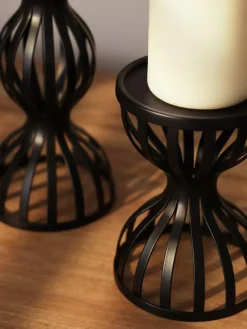 Next Black Wire Pillar Candle Holder^ Candle Holders & Lanterns