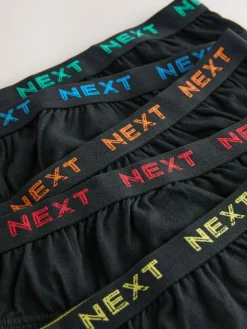 Sale Next 100% Cotton Briefs 5 Pack (1.5-16yrs) Black with Bright Jacquard Waistband