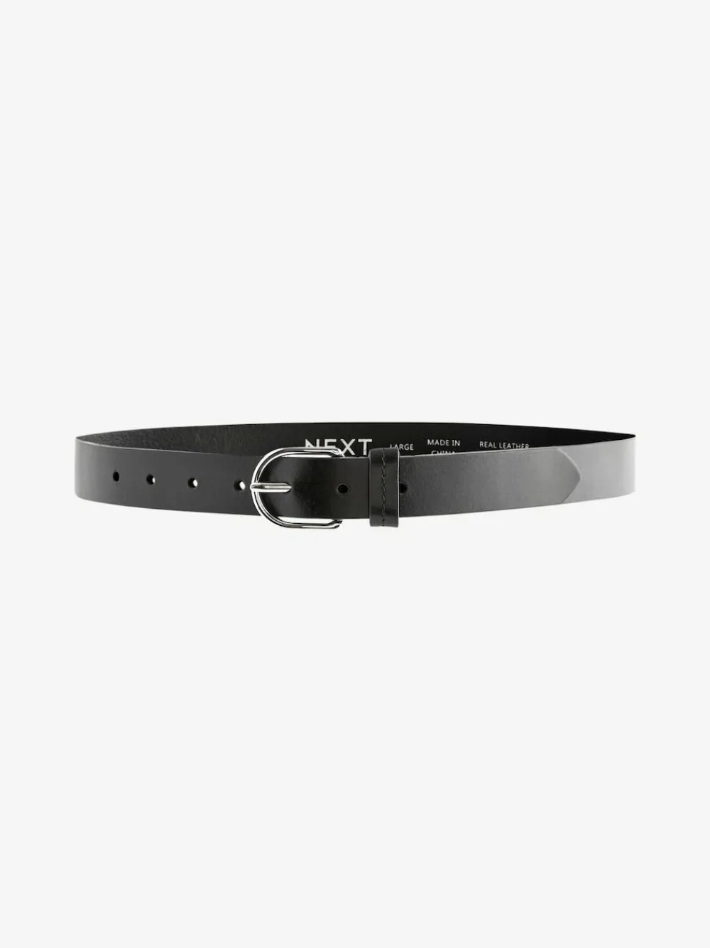 Next Black with Silver Regular Leather Belt^Women Belts