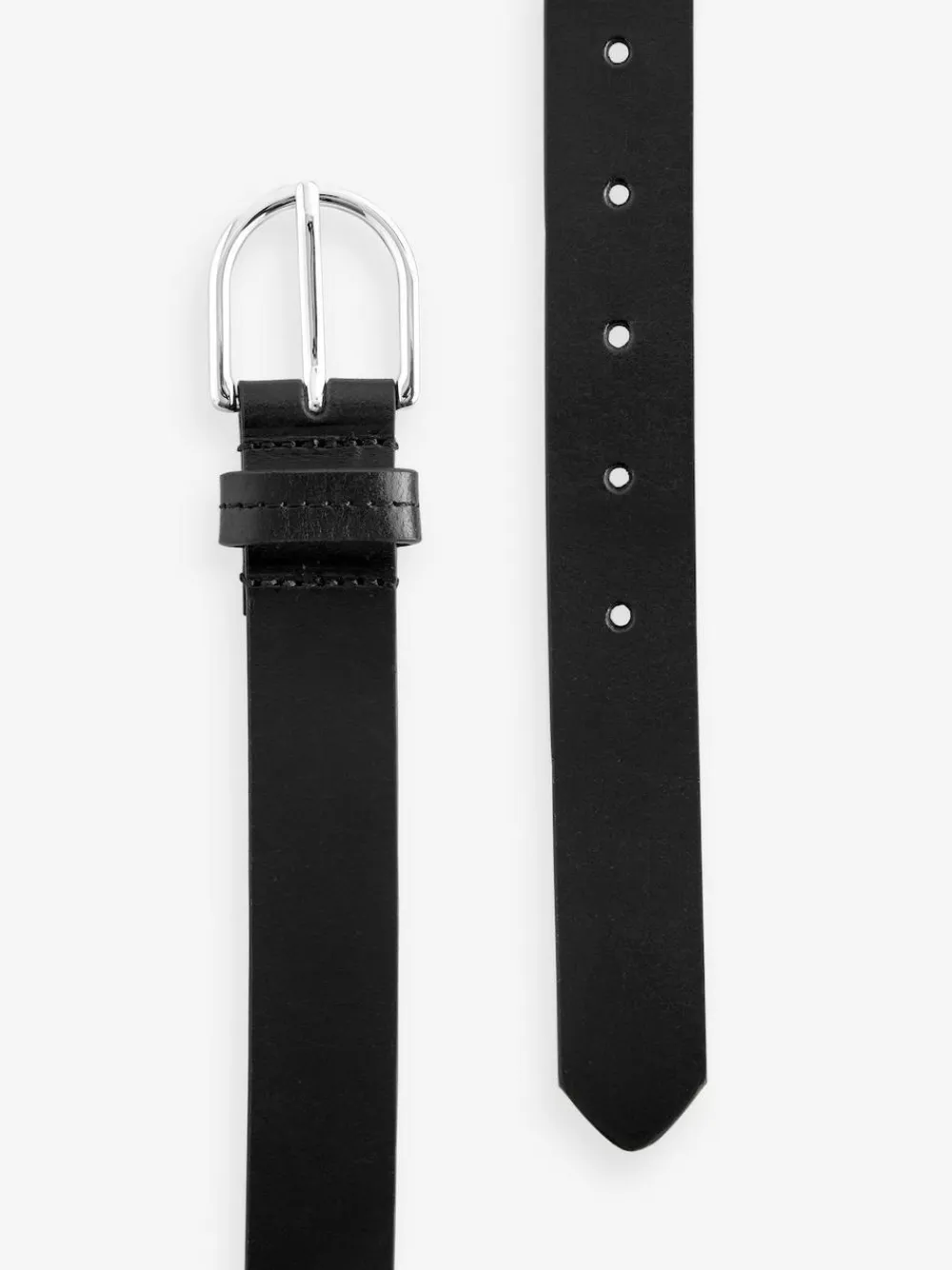 Next Black with Silver Regular Leather Belt^Women Belts