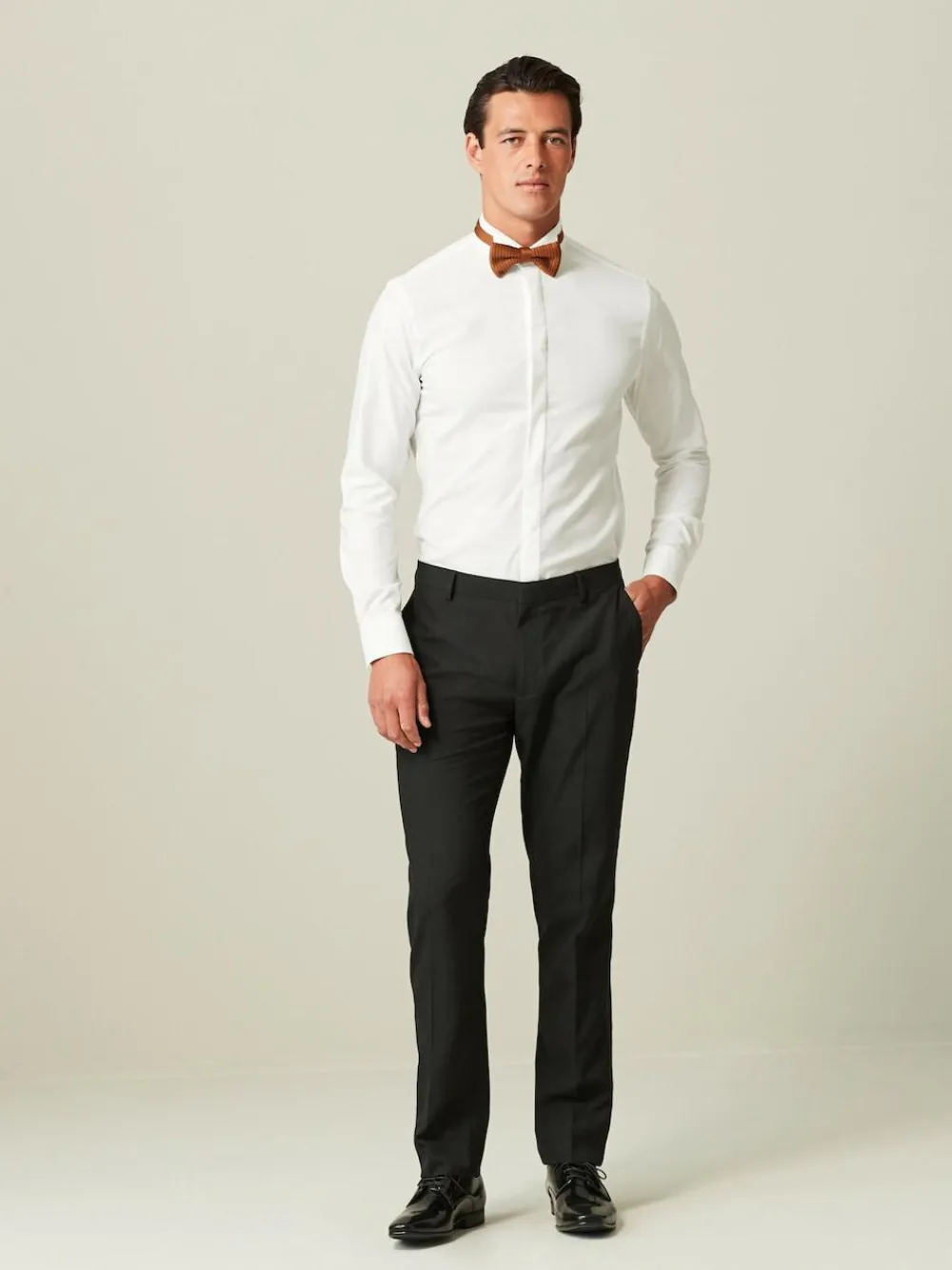 Next Black with Tape Detail Tailored Fit Tuxedo Suit Trousers^ Pants & Chinos