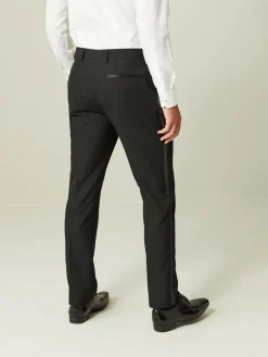 Next Black with Tape Detail Tailored Fit Tuxedo Suit Trousers^ Pants & Chinos
