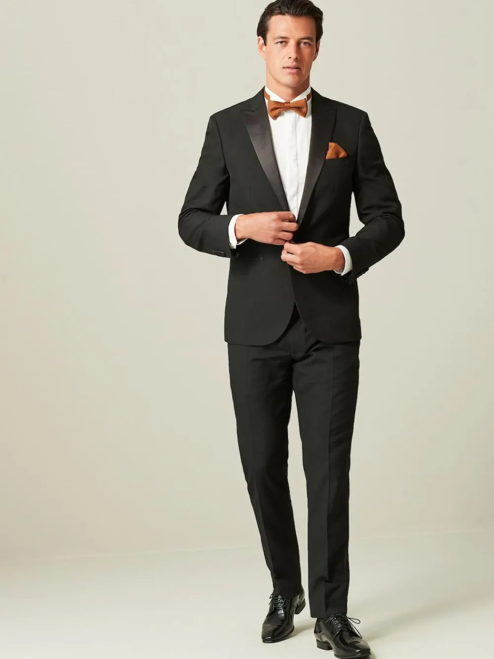 Next Black with Tape Detail Tailored Fit Tuxedo Suit Trousers^ Pants & Chinos
