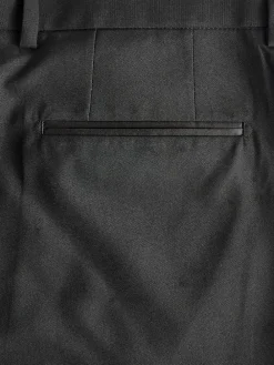 Next Black with Tape Detail Tailored Fit Tuxedo Suit Trousers^ Pants & Chinos