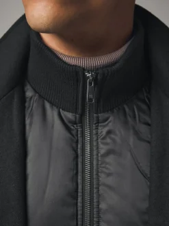 Next Wool Blend Mock Gilet Herringbone Padded Coat^ Coats & Jackets|Coats & Jackets