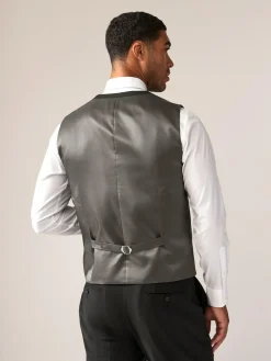 Next Black Wool Blend Motion Flex Suit Waistcoat