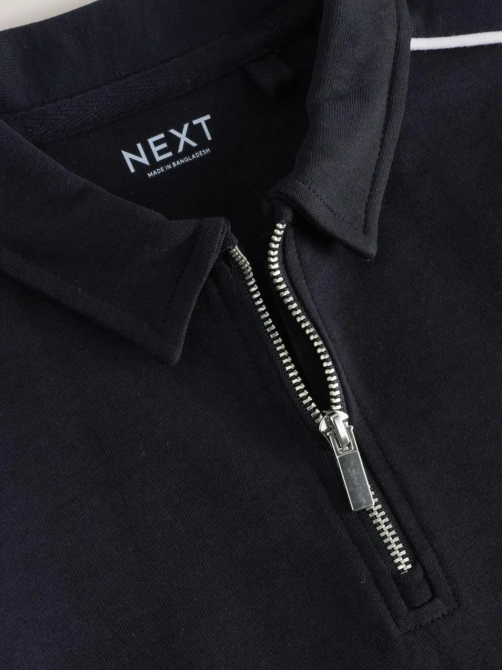 New Next Black Zip Neck Polo Shirt and Shorts Set (3-16yrs)